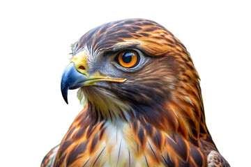 Obraz premium Close up portrait of a majestic hawk against a black background