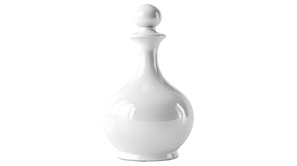 Elegant White Porcelain Decanter with a Spherical Knob.
