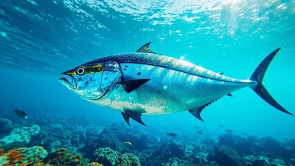 Fototapeta premium Majestic Tuna in the Azure depths of the Red Sea, Egypt