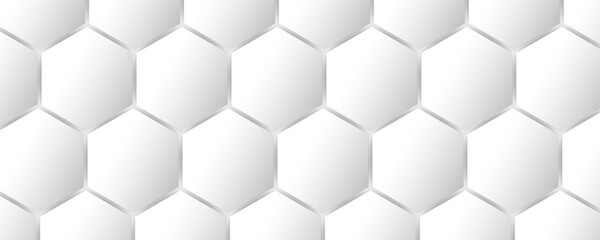 White hexagons geometric background, minimal honeycomb pattern wallpaper, vector illustration.