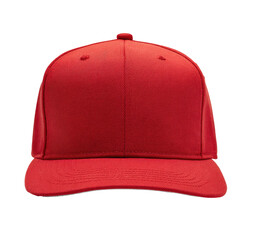 Red baseball cap, front view
