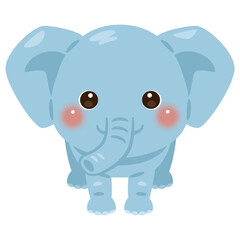 正面から見たゾウのイラスト