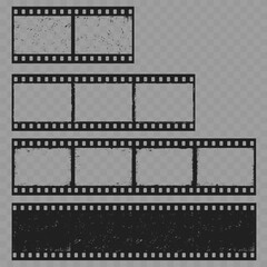 Obraz premium Set of Old Dirty Film Strips. Retro Frames. Vector
