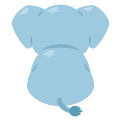 お座りしたゾウの背後イラスト