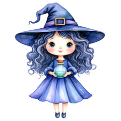 Watercolor Gothic Halloween Clipart Set | Witches, Pumpkins, Ghosts, Black Roses, Skulls