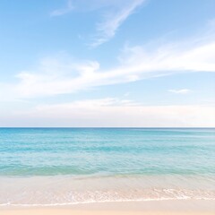 Serene Beachscape Ocean, Sky, and Sand