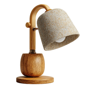 Scandinavian-style desk lamp with warm glow - isolated white background