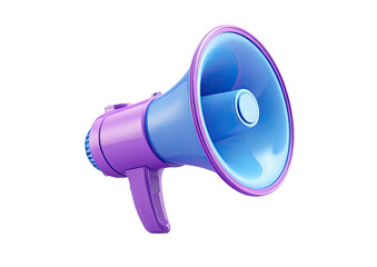Purple and blue megaphone, 3D render