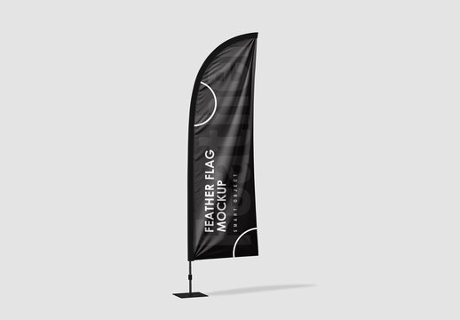 Advertising Feather Flag Banner Mockup