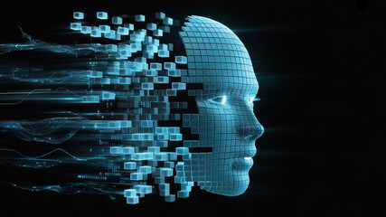 Fragmented Digital AI Face