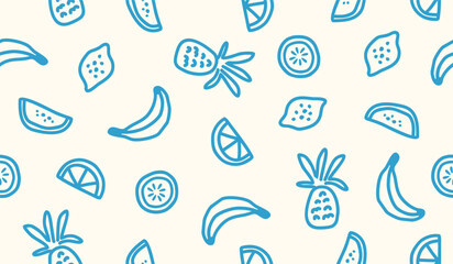 Cute mix fruits pattern background vector design