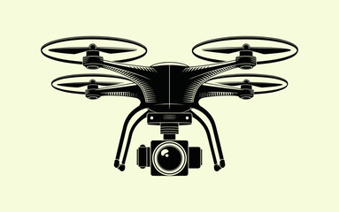 Drone vector design, vector illustration, Drone design, silhouette style.
