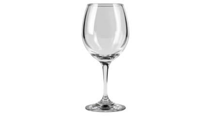 Elegant Clear Glass Goblet with Reflective Surface and Delicate Stem.