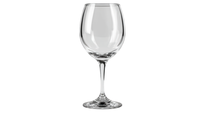 Elegant Clear Glass Goblet with Reflective Surface and Delicate Stem.