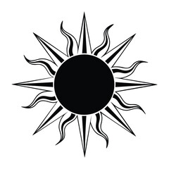 Sun and flowers vector illustration with bright sunlight and summer design