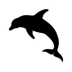 Fototapeta premium Cute Dolphin Silhouette Vector - Ocean Animal Icon