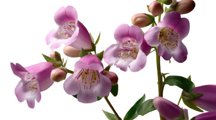 Digitalis Flower: A close-up of a Digitalis flower, its soft petals a delicate ballet of pink and blush hues, evoking a sense of refined beauty in a pristine studio capture.