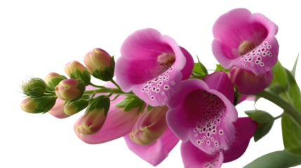 Vibrant Foxglove Blossoms: A close-up captures the delicate beauty of foxglove flowers. with its graceful pink petals and unique speckled interior. this photo encapsulates the beauty of nature