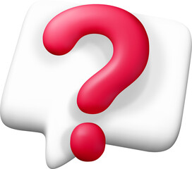 3D Question Mark in a Speech Bubble Design