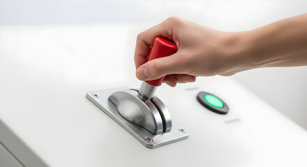 Hand operating control panel lever