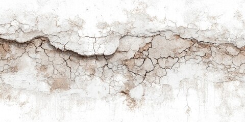 Obraz premium Cracked, weathered, light beige and white wall