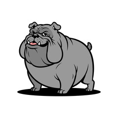 vector illustration of cartoon bulldog