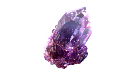 Magical purple crystal with ethereal glow, sci-fi feel, isolated on transparent background