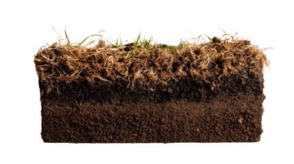 A cross-section of soil: This photorealistic image reveals the intricate layers of earth, revealing the organic life of soil.