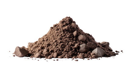 Pile of Earth and Rock: A mound of rich, dark earth and rough rock, captured in a close-up shot, revealing the raw texture of the natural world and the intricate details of earth materials.