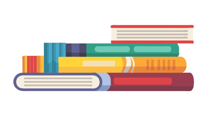 Stack of books illustration vector graphic design for education and library resources learning and reading material