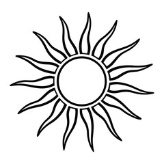 Sun and flower abstract vector illustration with summer floral design