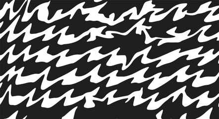 Dynamic black and white abstract pattern of jagged lines creating a textured visual effect