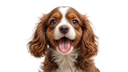 Beautiful joyful puppy portrait showcasing expressive eyes adorable furry coat natural lighting and playful personality in a professional pet photography setting