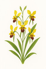Illustration of Diuris Flowers