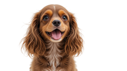 Beautiful puppy portrait showcasing adorable brown dog with expressive eyes joyful expression and fluffy fur perfect for pet lovers breeders and animal enthusiasts