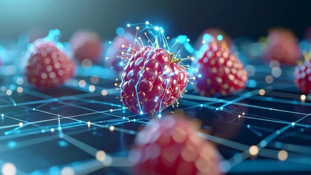 Digital Raspberry Network: A Visual Fusion of Food and Technology
