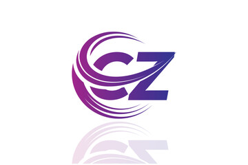 CZ Circular Swirl Logo – Modern Gradient Symbol for Business, Corporate & Creative Branding Identity Design