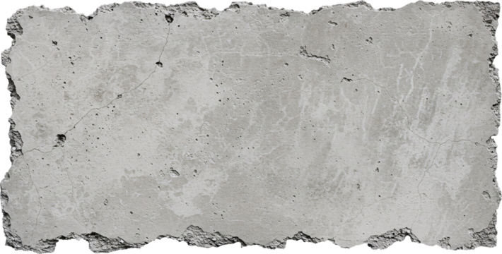 Weathered concrete slab with jagged edges and subtle surface imperfections.