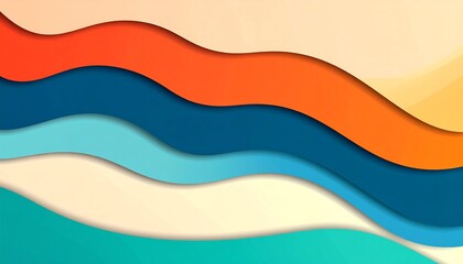 Fototapeta premium Colorful Abstract 3D Paper Waves