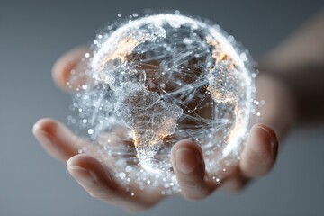 Holding a Glowing Sphere of Digital Data