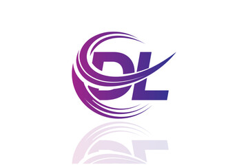 DL Circular Swirl Logo – Modern Gradient Symbol for Business, Corporate & Creative Branding Identity Design