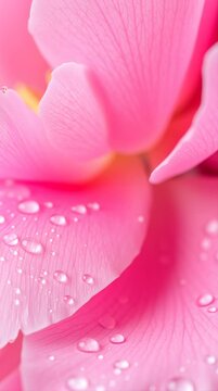 Flowers petals with waterdrops, macro close up floral background