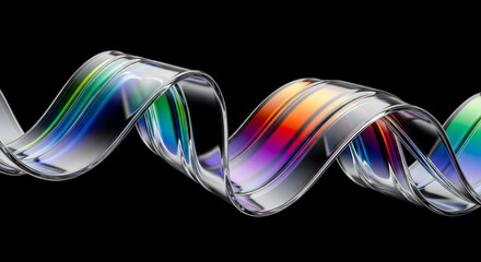 Abstract motion of colorful flowing lines, creating a vibrant swirl and fractal pattern