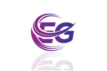 EG Circular Swirl Logo – Modern Gradient Symbol for Business, Corporate & Creative Branding Identity Design