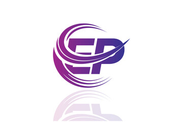 EP Circular Swirl Logo – Modern Gradient Symbol for Business, Corporate & Creative Branding Identity Design