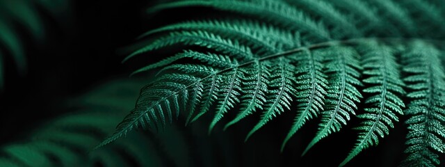 Deep forest fern fronds