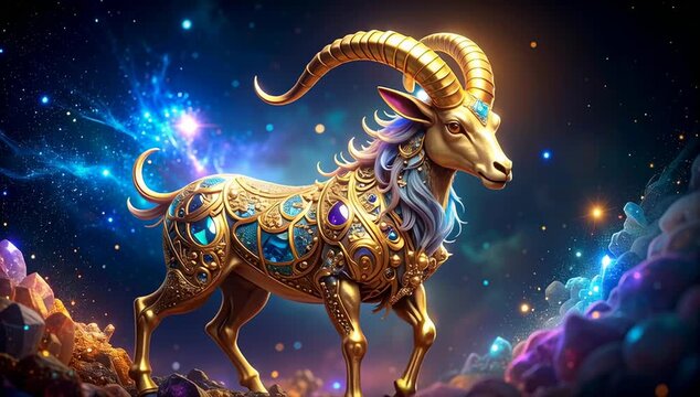 Zodiac Signs Magic Animated Illustration with Gemstones