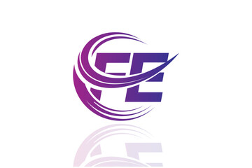 FE Circular Swirl Logo &ndash; Modern Gradient Symbol for Business, Corporate & Creative Branding Identity Design