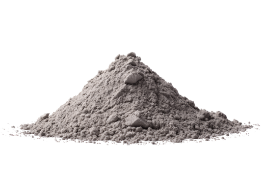 Gray powdered substance piled in a mound