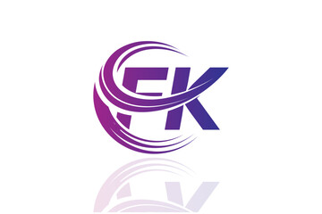 FK Circular Swirl Logo – Modern Gradient Symbol for Business, Corporate & Creative Branding Identity Design